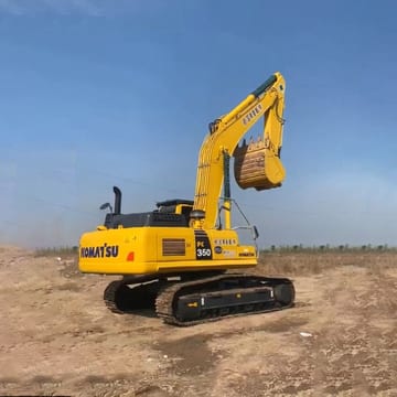 2024 Komatsu PC350-8 crawler excavator, rear three-quarter view