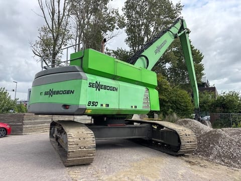 2012 Sennebogen 850 material handler, rear three-quarter view 2012 Sennebogen 850 material handler, rear three-quarter view