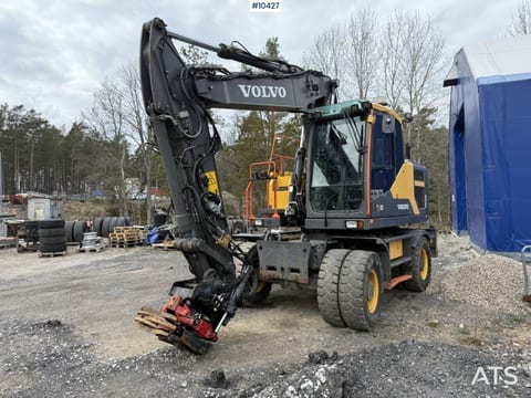2018 Volvo EW160E wheel excavator, front three-quarter view 2018 Volvo EW160E wheel excavator, front three-quarter view
