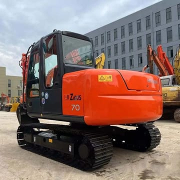 2022 Hitachi Zaxis 70 crawler excavator, rear three-quarter view 2022 Hitachi Zaxis 70 crawler excavator, rear three-quarter view