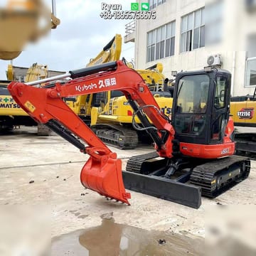 2021 Kubota U55-5 mini excavator, front three-quarter view 2021 Kubota U55-5 mini excavator, front three-quarter view