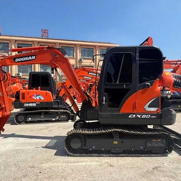 2024 Doosan DX60-9c mini excavator side view 2024 Doosan DX60-9c mini excavator side view