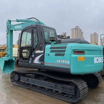 2011 Kobelco SK140LC crawler excavator, rear three-quarter view 2011 Kobelco SK140LC crawler excavator, rear three-quarter view