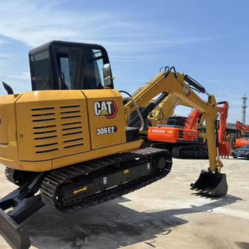 2024 Caterpillar 306E2 mini excavator, rear three-quarter view 2024 Caterpillar 306E2 mini excavator, rear three-quarter view