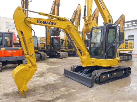2020 Komatsu PC-55MR mini excavator, front three-quarter view 2020 Komatsu PC-55MR mini excavator, front three-quarter view