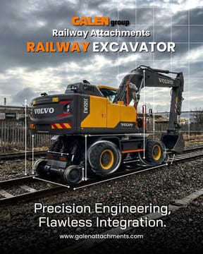 2025 Galen RAIL MOVER Volvo EW205E wheel excavator side view 2025 Galen RAIL MOVER Volvo EW205E wheel excavator side view