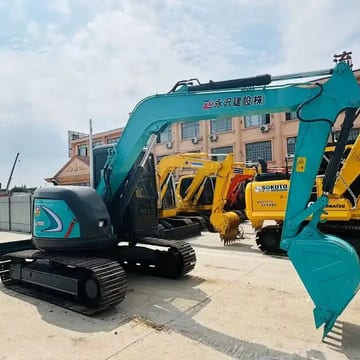 2021 Kobelco SK75-8 crawler excavator, side profile view