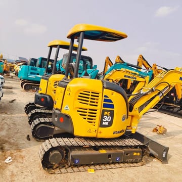 2023 Komatsu PC30MR mini excavator, rear three-quarter view 2023 Komatsu PC30MR mini excavator, rear three-quarter view