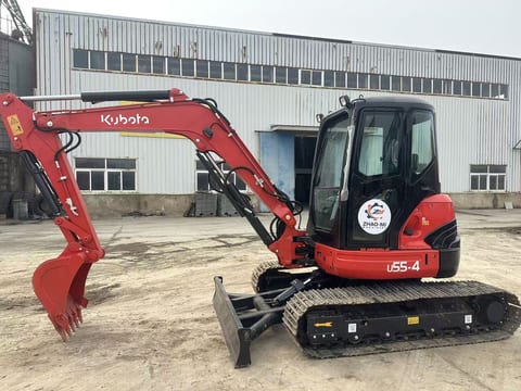 Kubota U55-4 crawler excavator, side view Kubota U55-4 crawler excavator, side view