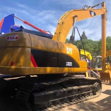 2020 Caterpillar 330D crawler excavator, rear three-quarter view 2020 Caterpillar 330D crawler excavator, rear three-quarter view
