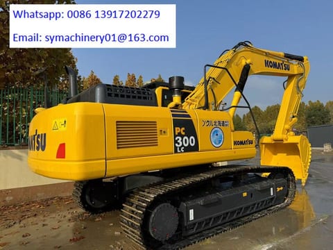 2026 Komatsu PC300LC crawler excavator, rear three-quarter view 2026 Komatsu PC300LC crawler excavator, rear three-quarter view