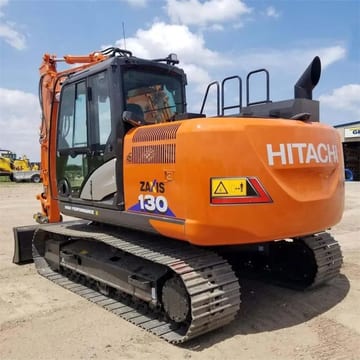 Hitachi Zaxis 130 crawler excavator, rear three-quarter view Hitachi Zaxis 130 crawler excavator, rear three-quarter view