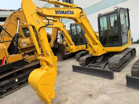 2020 Komatsu PC56 mini excavator, front three-quarter view 2020 Komatsu PC56 mini excavator, front three-quarter view