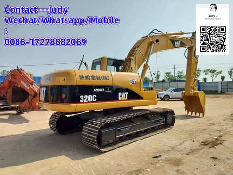 Excavadora de orugas Caterpillar 320C 2019, vista trasera tres cuartos Excavadora de orugas Caterpillar 320C 2019, vista trasera tres cuartos