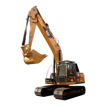 Excavator pe senile 2025 Caterpillar 320D2, vedere față trei sferturi Excavator pe senile 2025 Caterpillar 320D2, vedere față trei sferturi