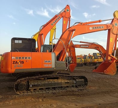 Hitachi Zaxis 240 crawler excavator, side view Hitachi Zaxis 240 crawler excavator, side view