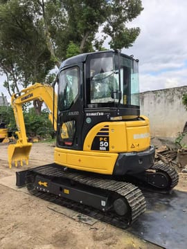 2020 Komatsu PC50MR mini excavator, rear three-quarter view 2020 Komatsu PC50MR mini excavator, rear three-quarter view