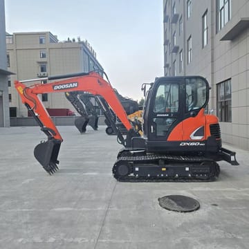 2024 Doosan DX60-9C mini excavator side view 2024 Doosan DX60-9C mini excavator side view