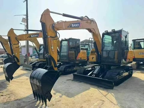 2024 Sany SY75C mini excavator, front three-quarter view 2024 Sany SY75C mini excavator, front three-quarter view