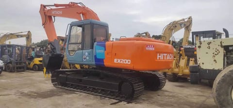 2016 Hitachi EX200-2 crawler excavator, rear three-quarter view 2016 Hitachi EX200-2 crawler excavator, rear three-quarter view