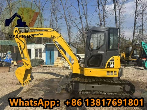 2023 Komatsu PC55MR-3 mini excavator, side profile view 2023 Komatsu PC55MR-3 mini excavator, side profile view