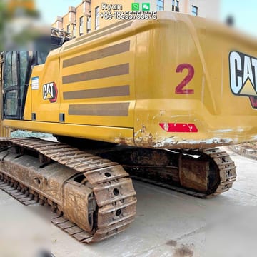2021 Caterpillar 350 crawler excavator, rear three-quarter view 2021 Caterpillar 350 crawler excavator, rear three-quarter view