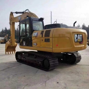 2020 Caterpillar 320GX crawler excavator, rear three-quarter view