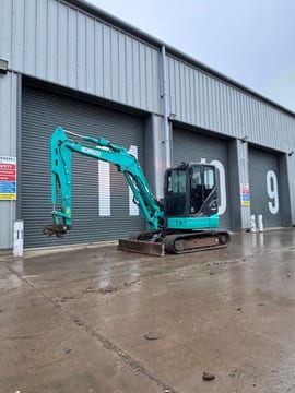2023 Kobelco SK58SRX-7 mini excavator, side profile view 2023 Kobelco SK58SRX-7 mini excavator, side profile view