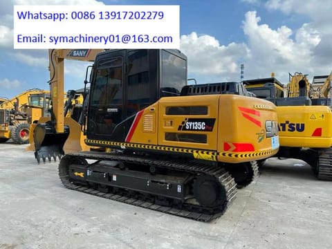 2022 Sany SY135C Pro crawler excavator, rear three-quarter view 2022 Sany SY135C Pro crawler excavator, rear three-quarter view
