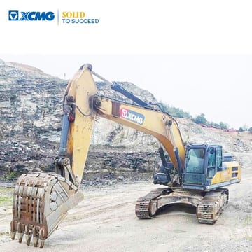 2021 XCMG XE335DK crawler excavator, front three-quarter view