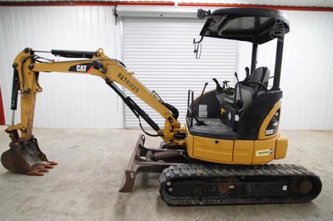 2022 Caterpillar 303C mini excavator, side profile view 2022 Caterpillar 303C mini excavator, side profile view