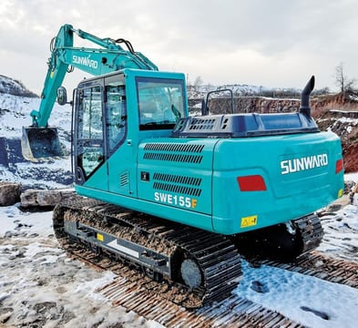 2024 Sunward SWE155F crawler excavator, rear three-quarter view 2024 Sunward SWE155F crawler excavator, rear three-quarter view