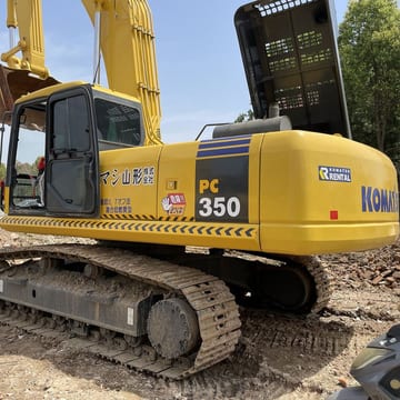 2022 Komatsu PC350-7 crawler excavator, rear three-quarter view 2022 Komatsu PC350-7 crawler excavator, rear three-quarter view