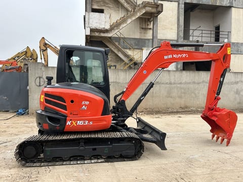 2023 Kubota KX163-5 mini excavator, side profile view 2023 Kubota KX163-5 mini excavator, side profile view
