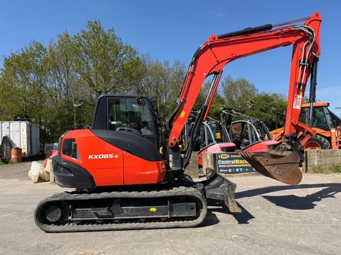 2024 Kubota KX085-5 crawler excavator, side profile view 2024 Kubota KX085-5 crawler excavator, side profile view