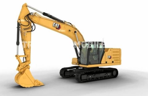Caterpillar 320GC crawler excavator, side view Caterpillar 320GC crawler excavator, side view