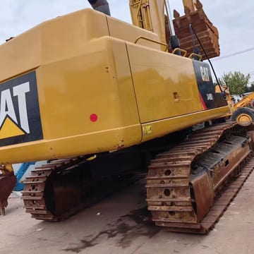 Caterpillar 349D2 crawler excavator rear three-quarter view Caterpillar 349D2 crawler excavator rear three-quarter view