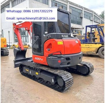 2023 Kubota KX057-4 mini excavator, front three-quarter view 2023 Kubota KX057-4 mini excavator, front three-quarter view