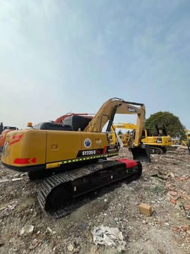 2021 Sany SY235C Pro crawler excavator, rear three-quarter view
