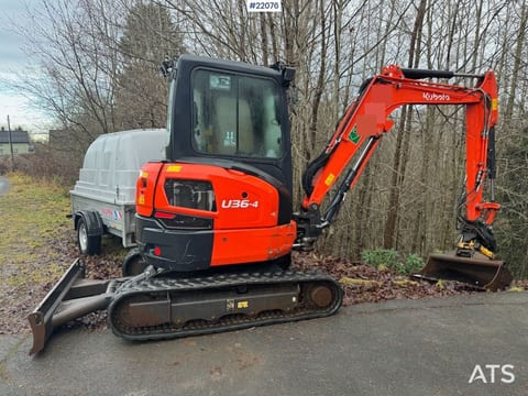 2020 Kubota U36-4 mini excavator side view