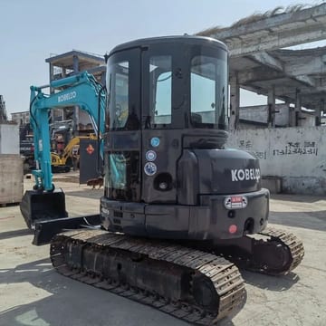2020 Kobelco SK55SR-5 mini excavator, rear three-quarter view 2020 Kobelco SK55SR-5 mini excavator, rear three-quarter view