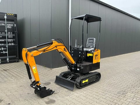 JPC HT-12 mini excavator, three-quarter view JPC HT-12 mini excavator, three-quarter view