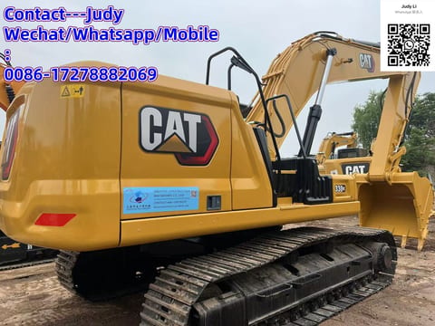 2023 Caterpillar 330GC crawler excavator, rear three-quarter view 2023 Caterpillar 330GC crawler excavator, rear three-quarter view