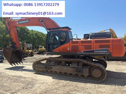 2022 Doosan DX530LC crawler excavator, side profile view 2022 Doosan DX530LC crawler excavator, side profile view