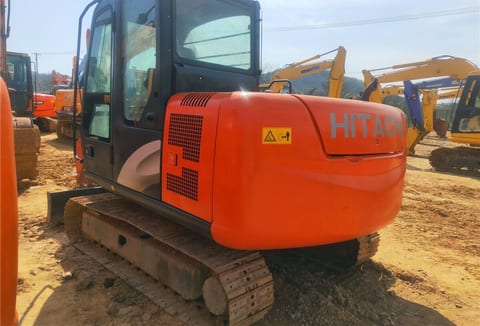 Hitachi ZX60 mini excavator, rear three-quarter view Hitachi ZX60 mini excavator, rear three-quarter view