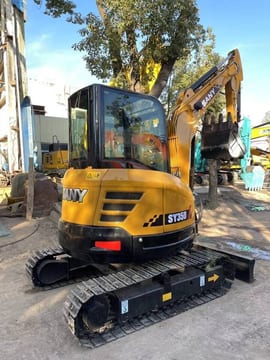 2024 Sany SY35U mini excavator, rear three-quarter view 2024 Sany SY35U mini excavator, rear three-quarter view