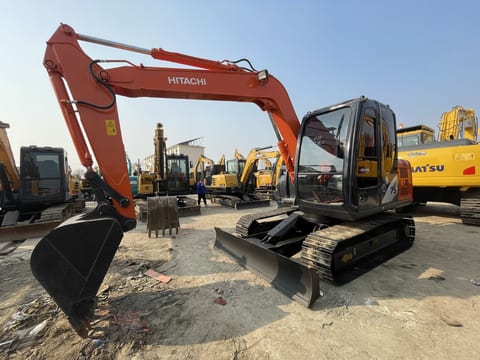 2023 Hitachi ZX75 crawler excavator, front three-quarter view 2023 Hitachi ZX75 crawler excavator, front three-quarter view