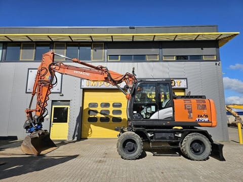 2019 Hitachi ZX170W-6 wheel excavator, side profile view 2019 Hitachi ZX170W-6 wheel excavator, side profile view