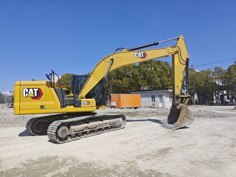 Caterpillar 320GC crawler excavator, side view Caterpillar 320GC crawler excavator, side view
