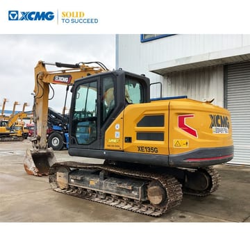 2024 XCMG XE135G crawler excavator, rear three-quarter view